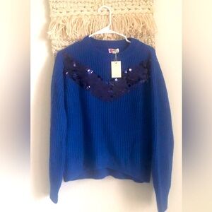 NWT Boden Ribbed Knit Sequin Sweater Wool Blend Youth 13-14Y